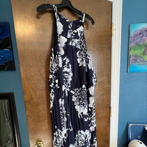 Lane Bryant Navy Blue Halter Maxi